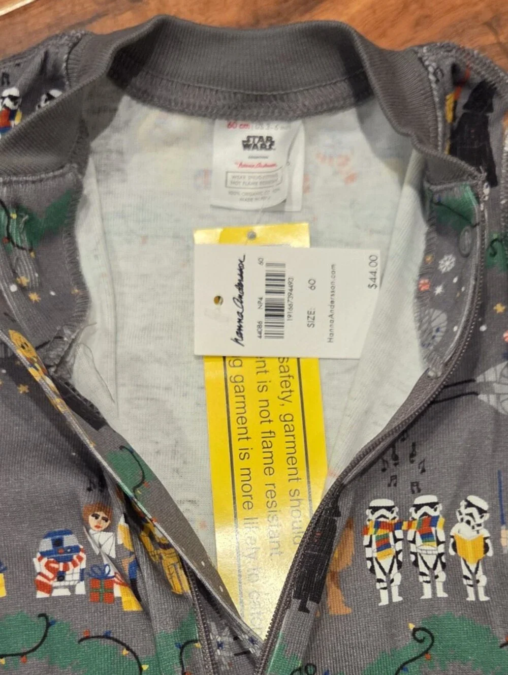 Hanna Andersson NWT 3-6 Months Star Wars Holiday One-piece Pj Romper